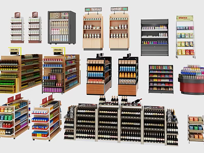 Retail Store Display Shelves With Multi Tier Design And Storage Solutions 3d model
