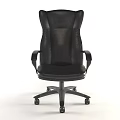 High Back Leather Office Chair With Adjustable Armrests And Rolling Wheels