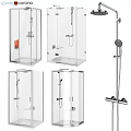 Shower Sauna Modern Bathroom Design With Transparent Glass Enclosures And Chrome Shower Systems