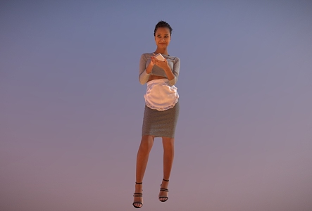 Black Beauty Waiter Foreigner Woman 3d model