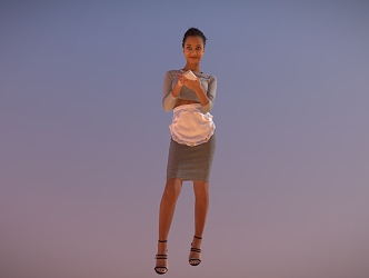 Black Beauty Waiter Foreigner Woman 3d model