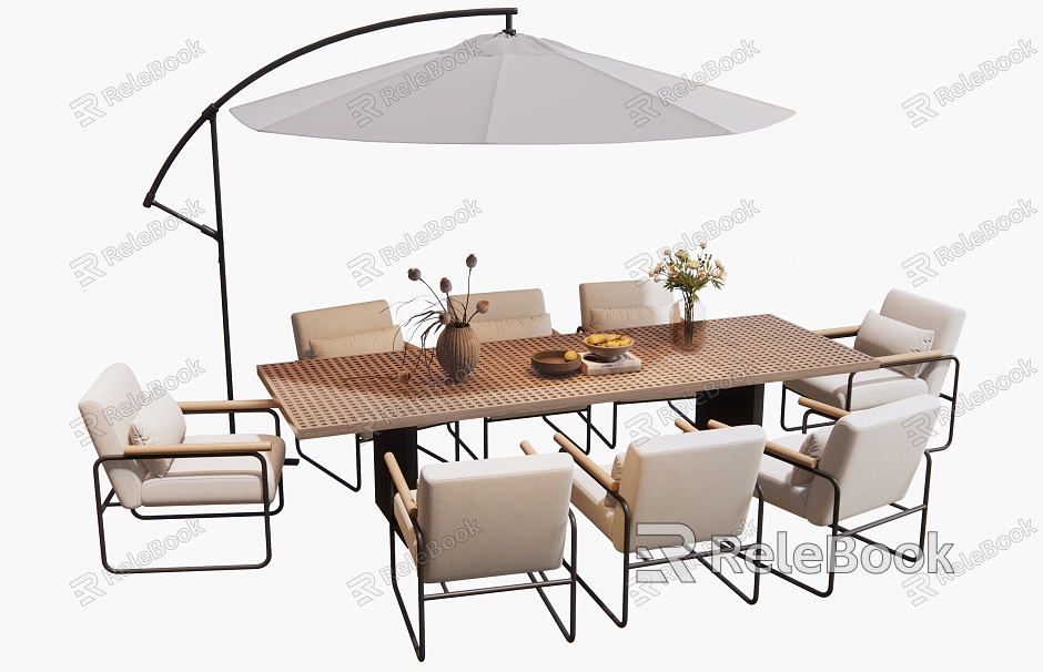 Modern Outdoor Table and Chair Leisure Chair Dining Table and Chair Vase Jewelry Ornaments model