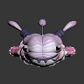 Anime Horned Character With Purple Braided Hair And Pink White Outfit