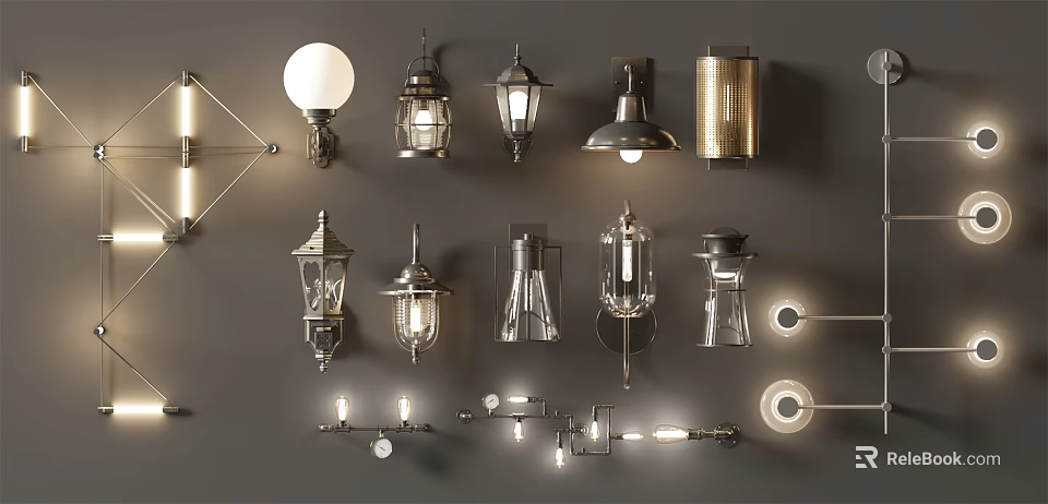 Modern Downlights And Spotlights With Various Styles For Home Interior Lighting 3d model 
