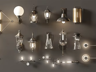 Industrial wall lamp 3d model