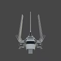 Sci Fi Spaceship With Triangular Wings And Futuristic Gray Body Design