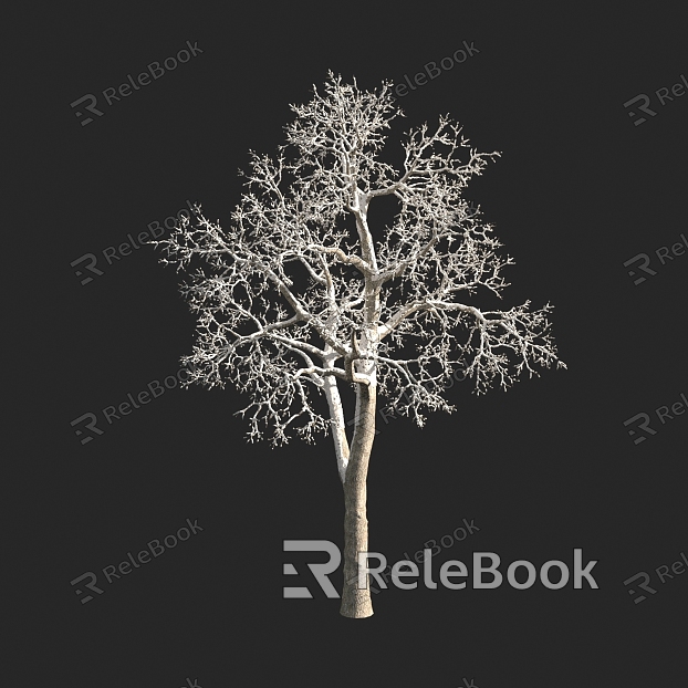 autumn and winter plants shrub tree snow cover model