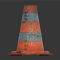 Orange And Blue Striped Traffic Cone With Graffiti Text Legalize Marijuana