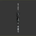 Futuristic Blaster Weapon Design With Metallic Structure Sleek Barrel And Aiming Scope