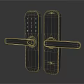 Modern Smart Door Handle Pair With Digital Keypad And Sleek Metal Design