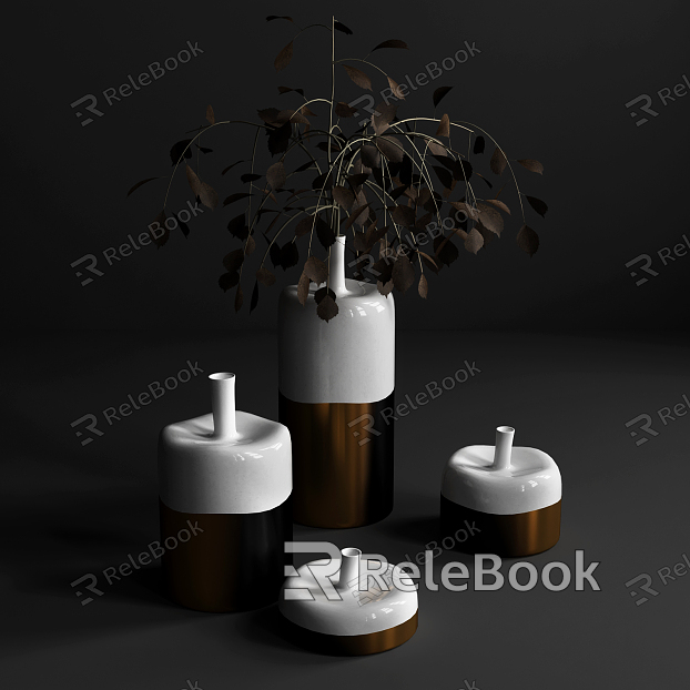 Modern vase ornaments ceramic flower arrangement model