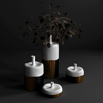 Modern vase ornaments ceramic flower arrangement 3d model