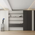 Modern background wall bookcase decorative cabinet ornaments 3d model