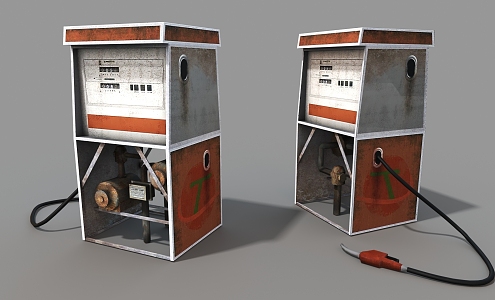 Oil dispenser retro oil dispenser industrial equipment 3d model