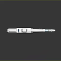 Futuristic Sci Fi Gun With White Gray Body Blue Accents And Modern Design