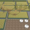 Modern Paddy Field Paddy Field Landscape 3d model