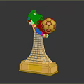 Golden Decorative Household Trophy With Dragon Head Soccer Ball And Base Plate