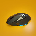 Ergonomic Black Gaming Mouse With G Logo And Blue Lighting Design
