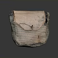 Vintage Handmade Striped Cloth Bag With Worn Texture For Traditional Household Use