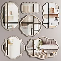 Decorative Mirrors With Various Shapes And Wooden Frames For Living Room Decor