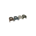 Olive Green Modern Fabric Accent Chair With Geometric Pattern Cushion And Sturdy Legs