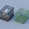 Metal Wire Storage Baskets in Black and Green for Organizing Household Items