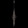 Modern Spiral Chandelier With Sleek Metal Structure And Vertical Hanging Design