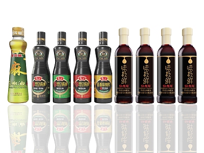 Seasoning combination seasoning bottle sesame oil rapeseed oil old soy sauce oyster sauce mature vinegar sesame oil seasoning kitchen supplies soy sauce sesame oil raw soy sauce bottle 3d model