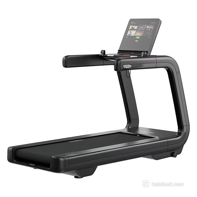 Modern Electric Treadmill With Digital Screen For Home Gym Fitness Training Equipment 3d model 