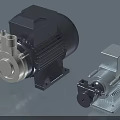 Industrial Equipment Two Different Electric Motors And Pumps With Metal Construction