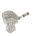 Modern Zebra Striped Leisure Chair With Upholstered Armrest And Decorative Balls