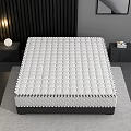Modern Comfortable Mattress With Quilted Diamond Pattern And Black White Trim 3d model