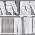 White Curtains Various Styles And Designs For Home Window Decoration 3d model