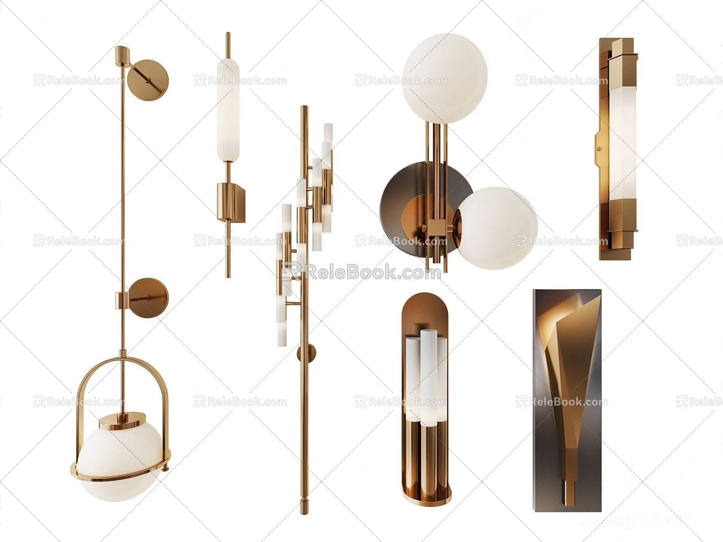 Modern wall lamp combination 3d model