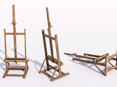 Wooden Art Easels Ideal For Drawing And Painting Studio Supplies 3d model