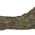 Natural Stone Wood Log With Moss Covered Surface And Rustic Texture