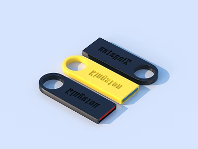 Kingston Portable USB Flash Drives with Black Yellow Design for Daily Use 3d model