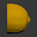 Fresh Sliced Lemon with Bright Yellow Flesh and White Peel on Black Background with Reflection