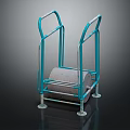Outdoor Blue Metal Frame Playground Equipment With Central Gray Roller Structure