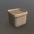 Woven Square Gardening Basket Filled With Natural Ground Cover Organic Mulch Material