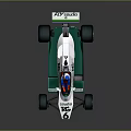 White Green TAG Studio Formula Race Car With Streamlined Design And Driver 3d model