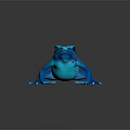 Vibrant Blue Frog On Black Background With Clear Reflection And Shiny Surface 3d model