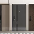 Modern Security Doors In Neutral Colors With Various Designs And Secure Locks 3d model