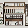 New Chinese-style Storage Rack 3d model