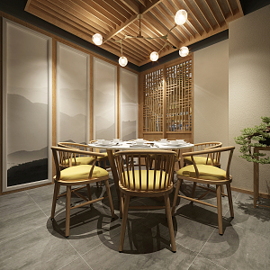 New Chinese Private Room Restaurant Private Room 3d model