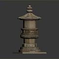 Ancient Traditional Stone Pagoda Structure With Intricate Carvings And Decorative Top