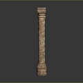 Twisted Stone Column With Ornate Capital And Intricate Classic Design Details