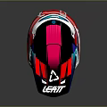 Modern LEATT Motorcycle Helmet Featuring Colorful Design And Red Visor