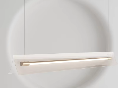 Contemporary Linear Pendant Light With Acrylic Shade And Gold Metal Accent For Bright Living Space 3d model