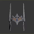Elegant Metallic Decorative Headpiece With Blue Gemstone And Symmetric Sharp Structures